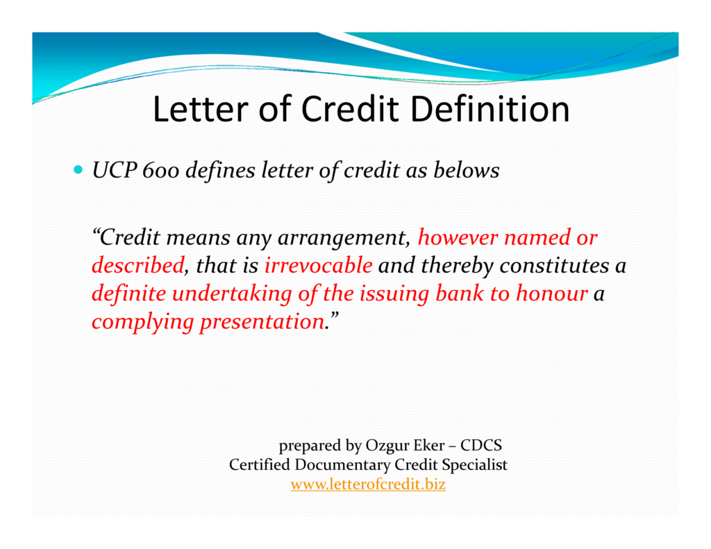 Letter Of Credit Meaning