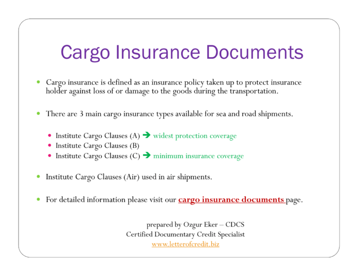 Cargo Insurance Documents