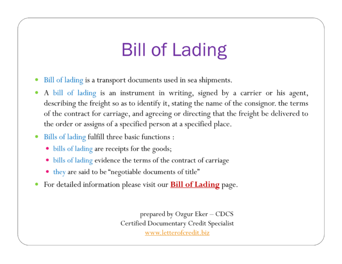 Bill of Lading