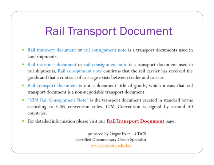 Rail Transport Document